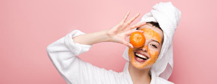 woman with a natural face mask