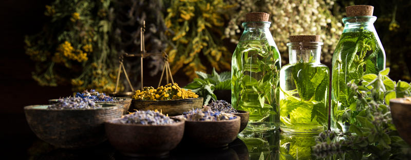 natural oils in bottles