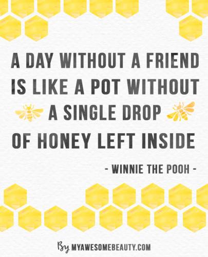 a day without a friend is like a pot without a single drop of honey left inside